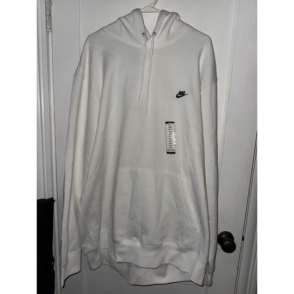 Nike Sweatshirt Mens 3XLT White Futura Sportswear Club Fleece Hoodie Sweater